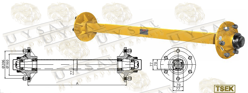 Unbraked axles Angles
